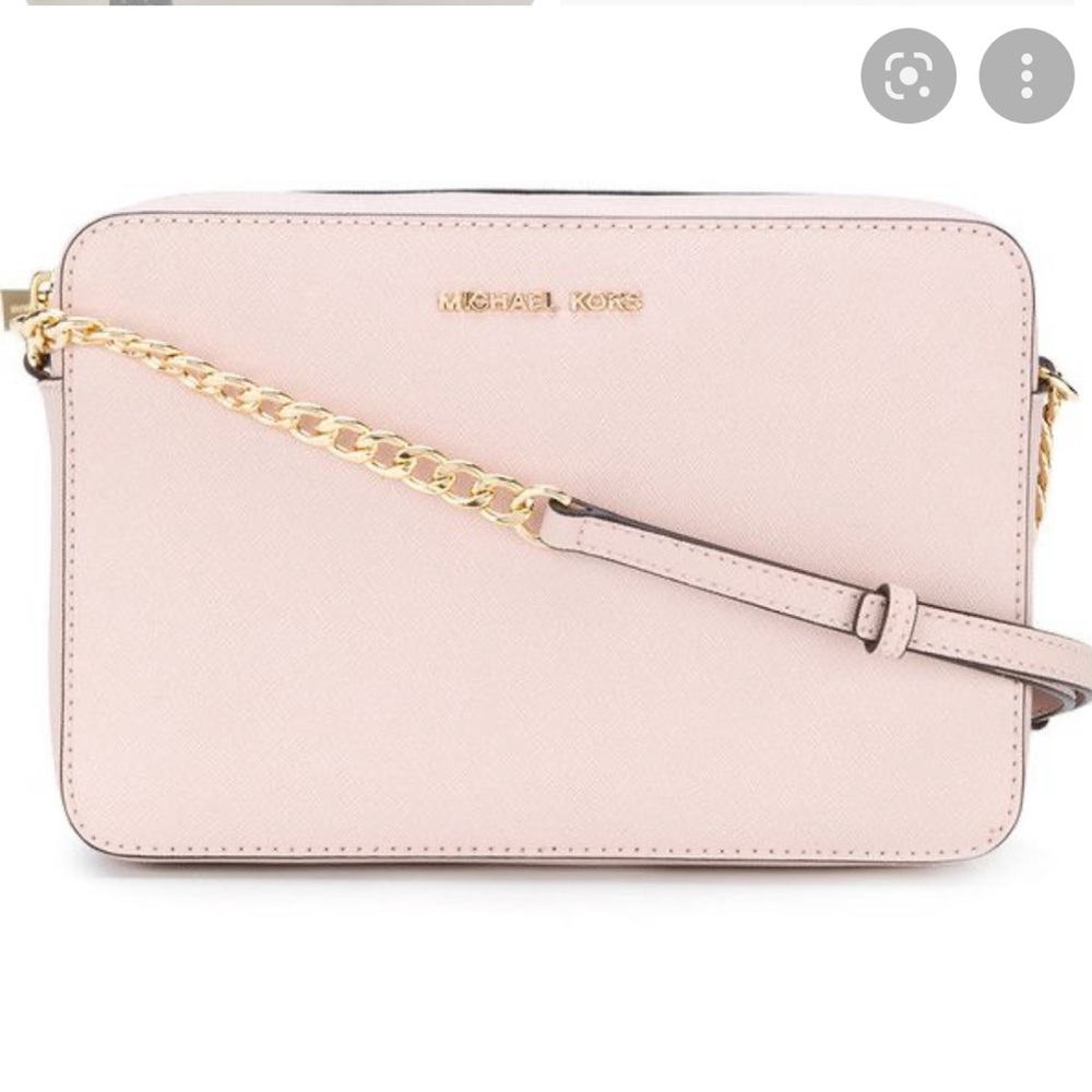 SOLD Michael Kors Pink Saffiano Leather Crossbody Bag